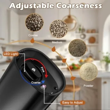 Rechargeable Electric Salt and Pepper Grinder Set for Culinary Style