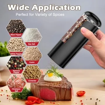 Rechargeable Electric Salt and Pepper Grinder Set for Culinary Style