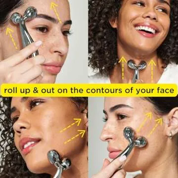 Pacifica Face Roller Massager - Future Youth Stainless Steel Gua Sha Facial Beauty Tool Skin Care - for Face Neck Eye Body Skin Care - Face Sculpting Tool Lymphatic Drainage Gifts for Her Women & Girl