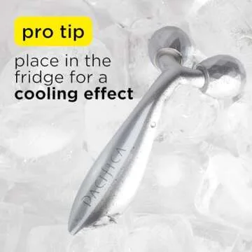 Pacifica Face Roller Massager - Future Youth Stainless Steel Gua Sha Facial Beauty Tool Skin Care - for Face Neck Eye Body Skin Care - Face Sculpting Tool Lymphatic Drainage Gifts for Her Women & Girl