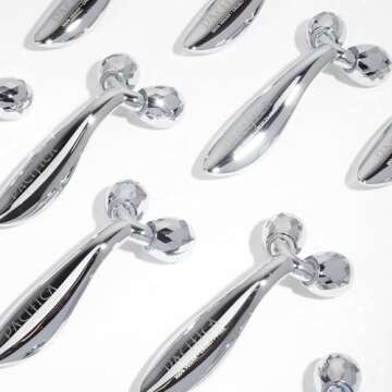 Pacifica Face Roller Massager - Future Youth Stainless Steel Gua Sha Facial Beauty Tool Skin Care - for Face Neck Eye Body Skin Care - Face Sculpting Tool Lymphatic Drainage Gifts for Her Women & Girl