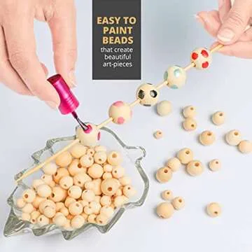 225 Pcs Unfinished Wooden Beads for Crafting Gifts