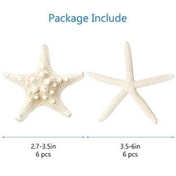 UEIEU 12 PCS Starfish | Natural Bulk Starfish Shells for Crafts and Home Decor