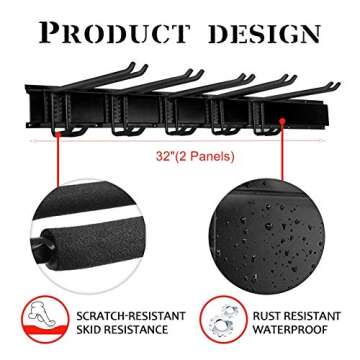 WALMANN Garage Storage Organization System Ski Wall Rack 10 Pairs of Skis Mount Hanger Home Shed and...