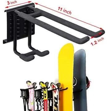 WALMANN Ski Wall Rack for 10 Pairs of Skis and More