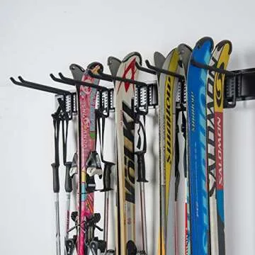 WALMANN Ski Wall Rack for 10 Pairs of Skis and More