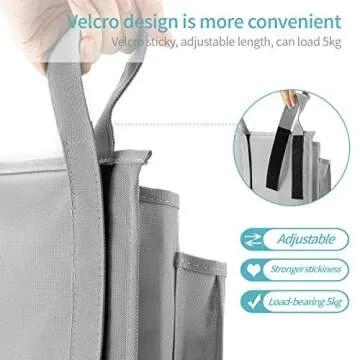 Bseash Bedside Caddy Organizer with 8 Pockets for Convenient Storage