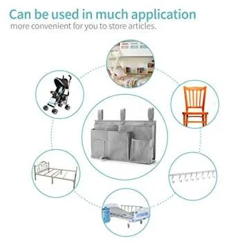 Bseash Bedside Caddy Organizer with 8 Pockets for Convenient Storage