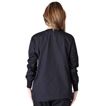 Natural Uniforms Warm Up Scrub Jacket - Cozy & Durable in Black