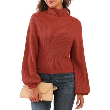 Stylish ZAFUL Women's Cropped Turtleneck Sweater