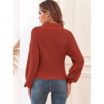 Stylish ZAFUL Women's Cropped Turtleneck Sweater