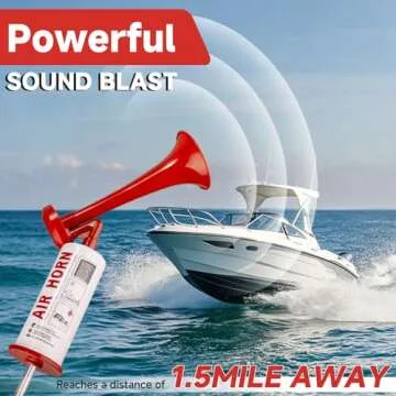 Handheld Air Horn, BANHAO Aluminum Loud Noise Maker Safety Boat Car Sports Events Handheld Air Pump Loud Safety Horn for Boats