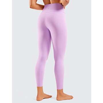 CRZ YOGA Womens Naked Feeling Workout 7/8 Yoga Leggings - 25 Inches High Waist Tight Pants Lilac Med...