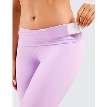 CRZ YOGA Womens Naked Feeling Workout 7/8 Yoga Leggings - 25 Inches High Waist Tight Pants Lilac Medium
