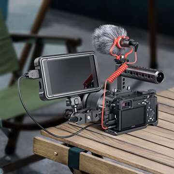 SmallRig Camera Cage only for Sony A6000 A6300 ILCE-6000 ILCE-6300 NEX7, A6000 Cage with 1/4" 3/8" Mounting Points and Built-in Cold Shoe - 1661