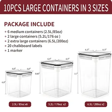 PRAKI Airtight Food Storage Containers - 10PCS Set