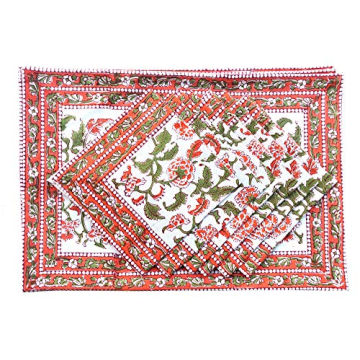 Elegant 100% Cotton Placemat and Napkin Set (Blue 2)