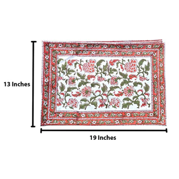 Elegant 100% Cotton Placemat and Napkin Set (Blue 2)