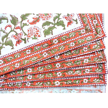 Elegant 100% Cotton Placemat and Napkin Set (Blue 2)