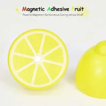 MORITECK Wooden Play Food Set – Realistic Cutting Fruits Toys