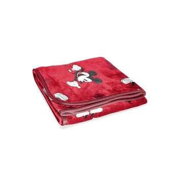 Disney Mickey Mouse Plush Throw Blanket - Measures 50 x 60 Inches - Kids Super Soft Red Fleece Bedding
