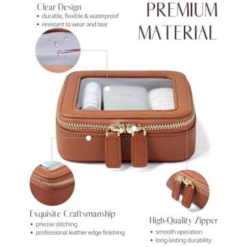 Popvibe Clear Makeup Bag Toiletry Case Travel Transparent Cosmetic Bag with Zipper, Portable Make Up...