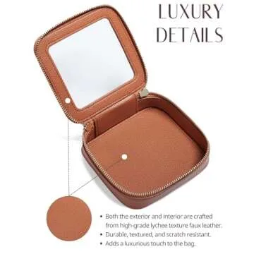 Popvibe Clear Makeup Bag Toiletry Case Travel Transparent Cosmetic Bag with Zipper, Portable Make Up Organizer Traveling Compact Car Bag for Essentials