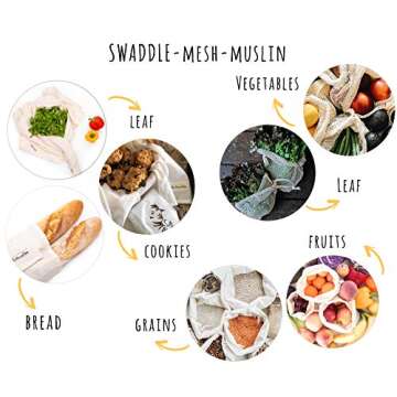 Organic Cotton Reusable Bags - Eco-Friendly & Versatile