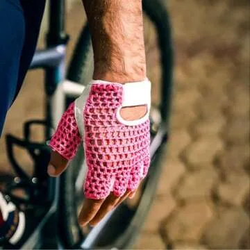 Gel Padded Leather Gym Gloves Fitness Cycling Weight Lifting Sports Wheelchair Pink/White W-1024 (X-Large)