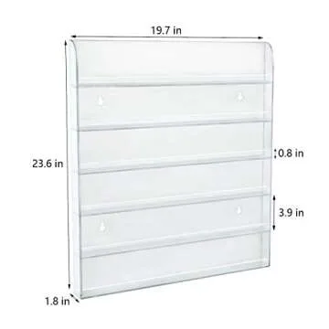 NIUBEE Acrylic Nail Polish Rack Wall Mounted Organizer Holds 120 Bottles, 6-Slot Clear Nail Polish Holder Display Shelf Storage