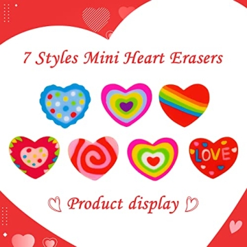 Ospvcwk 300 Mini Heart Erasers for Kids Classroom Gifts