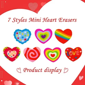 Ospvcwk 300 Mini Heart Erasers for Kids Classroom Gifts