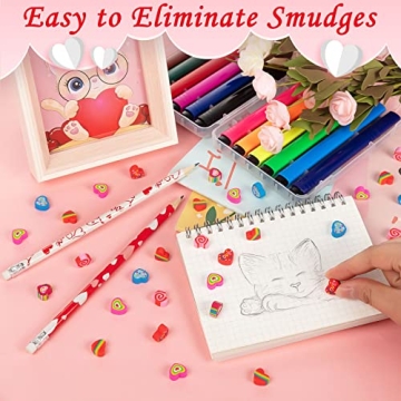 Ospvcwk 300 Mini Heart Erasers for Kids Classroom Gifts