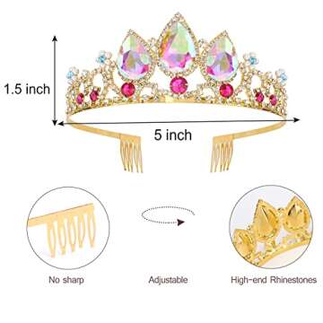 Velscrun Girls Rapunzel Crown for Princess Parties