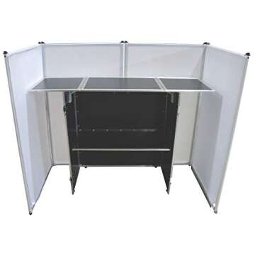 Harmony Audio Aluminum Portable DJ Facade Booth Scrim & 54" Workstation Table