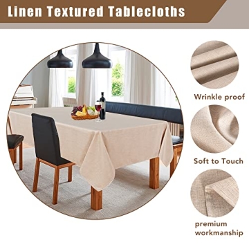 Fitable Faux Linen Tablecloth - Elegant Indoor Outdoor Cover
