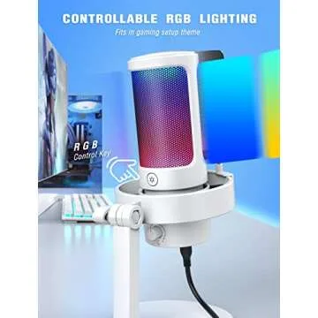FIFINE Gaming USB PC Computer RGB Microphone for Live Streaming, Meeting, Podcasting, Video, Condens...