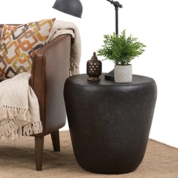 SIMPLIHOME Garvy Rustic Bronze Side Table for Any Space