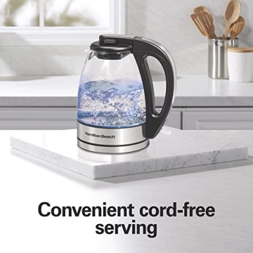 Hamilton Beach Glass Electric Kettle - Fast Boil, 1 Liter