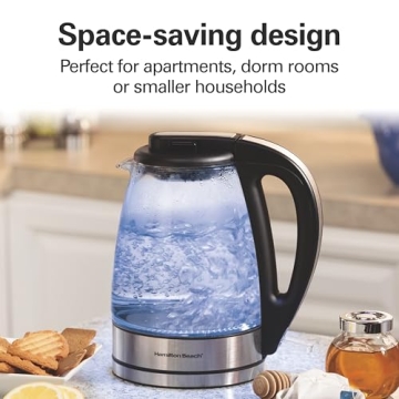 Hamilton Beach Glass Electric Kettle - Fast Boil, 1 Liter