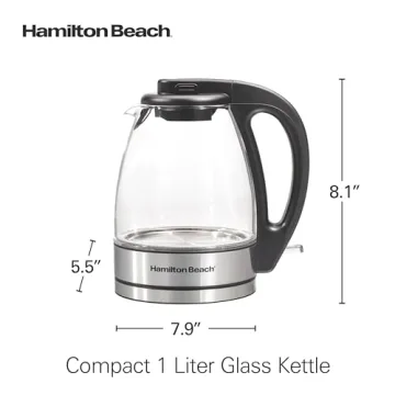 Hamilton Beach Glass Electric Kettle - Fast Boil, 1 Liter