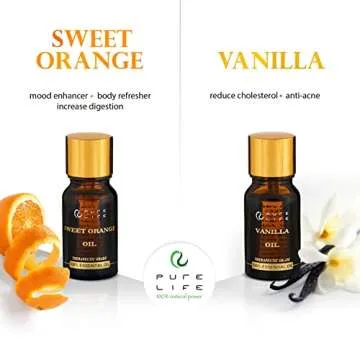 Pure Life Essential Oil Set - Organic Aromatherapy Collection