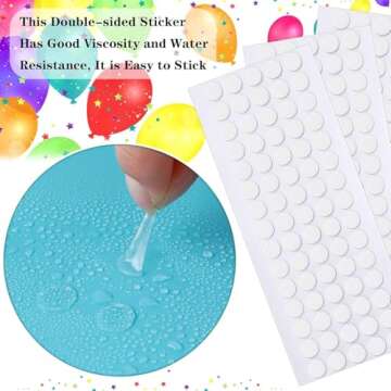 JANYUN Double Sided Sticky Dots Stickers Removable Round Putty Clear Sticky Tack No Trace Sticky Putty Waterproof Small Stickers for Festival Decoration (10mm, Clear, 280)