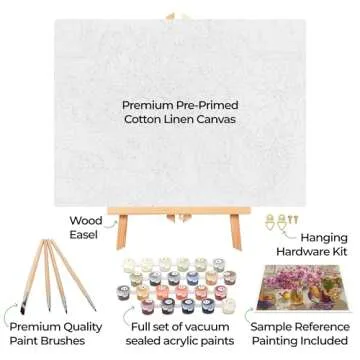 Ledgebay DIY Paint by Numbers Kit for Adults Framed Canvas Beginner to Advanced Paint by Numbers Kit...