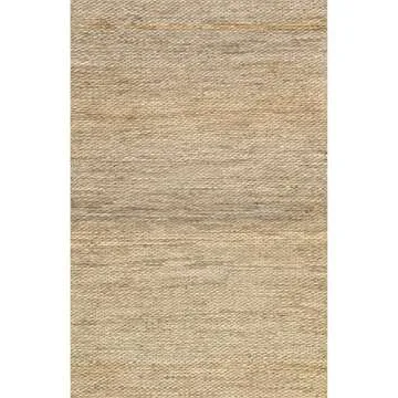 nuLOOM Hailey Hand Woven Jute Area Rug, 4' x 6', Natural, Rectangular