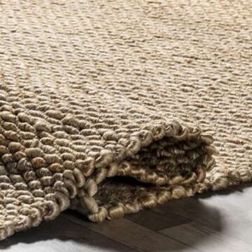 nuLOOM Hailey Hand Woven Jute Area Rug, 4' x 6', Natural, Rectangular