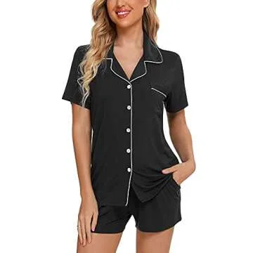 Anjue Bridal Party Pajamas Sleepwear - Lightweight Red Two Piece Set