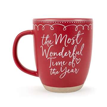 Elanze Designs Wonderful Raw Clay Bottom Red 16 ounce Ceramic Christmas Coffee Mug