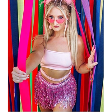 Vibrant Women's Sequin Tassel Hip Scarf for Festivals