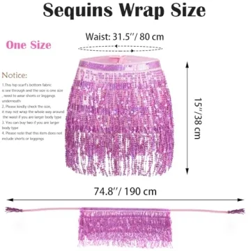Vibrant Women's Sequin Tassel Hip Scarf for Festivals